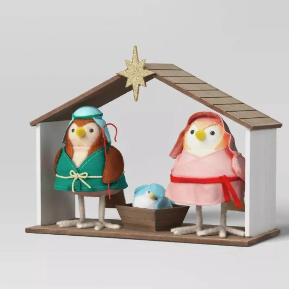 TARGET Set of 3 BIRDS NATIVITY SCENE MANGER WONDERSHOP CHRISTMAS RARE 2023 New!